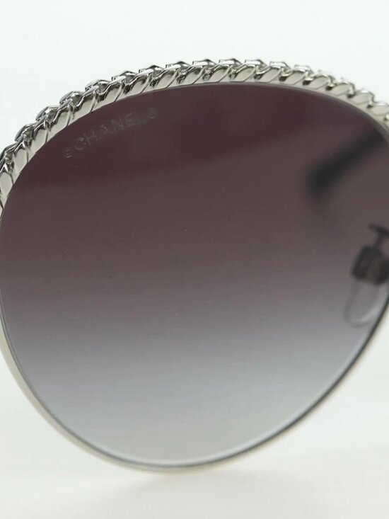 CHANEL Sunglasses metal Silver tone 4242 CC Auth 177100V main image 15